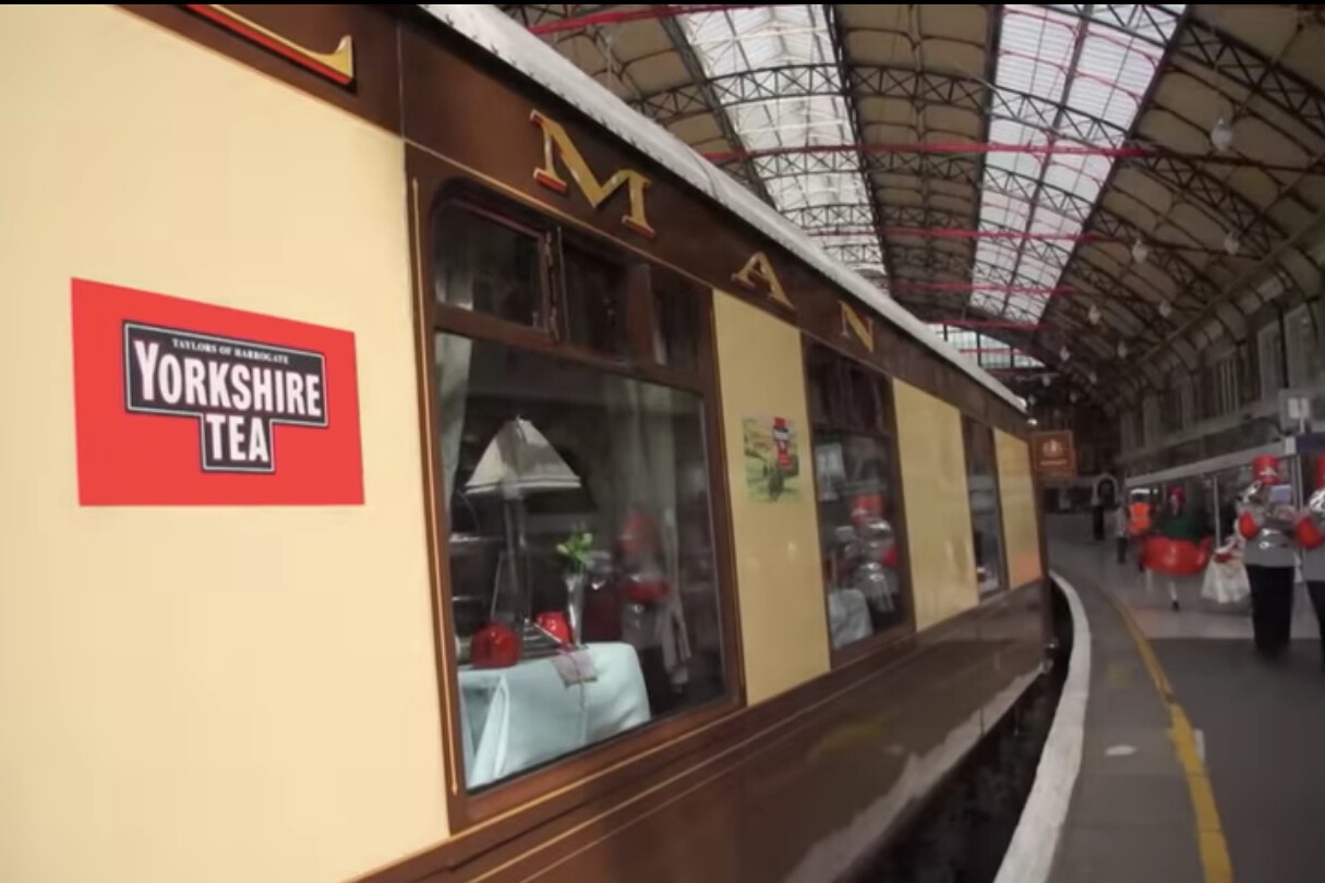 The Yorkshire Tea Train about to leave London Victoria