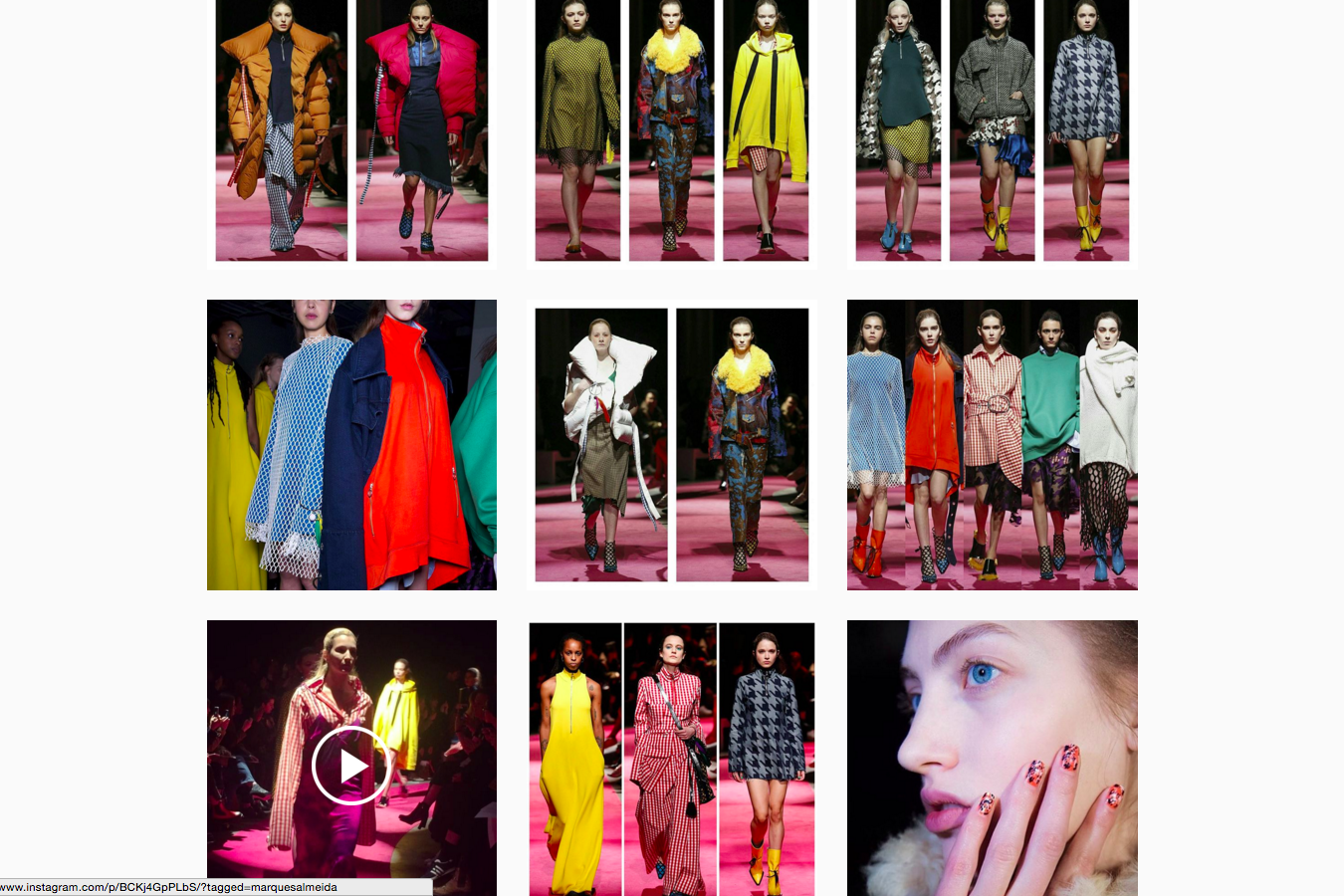 Marques Almeida on Instagram during London Fashion Week