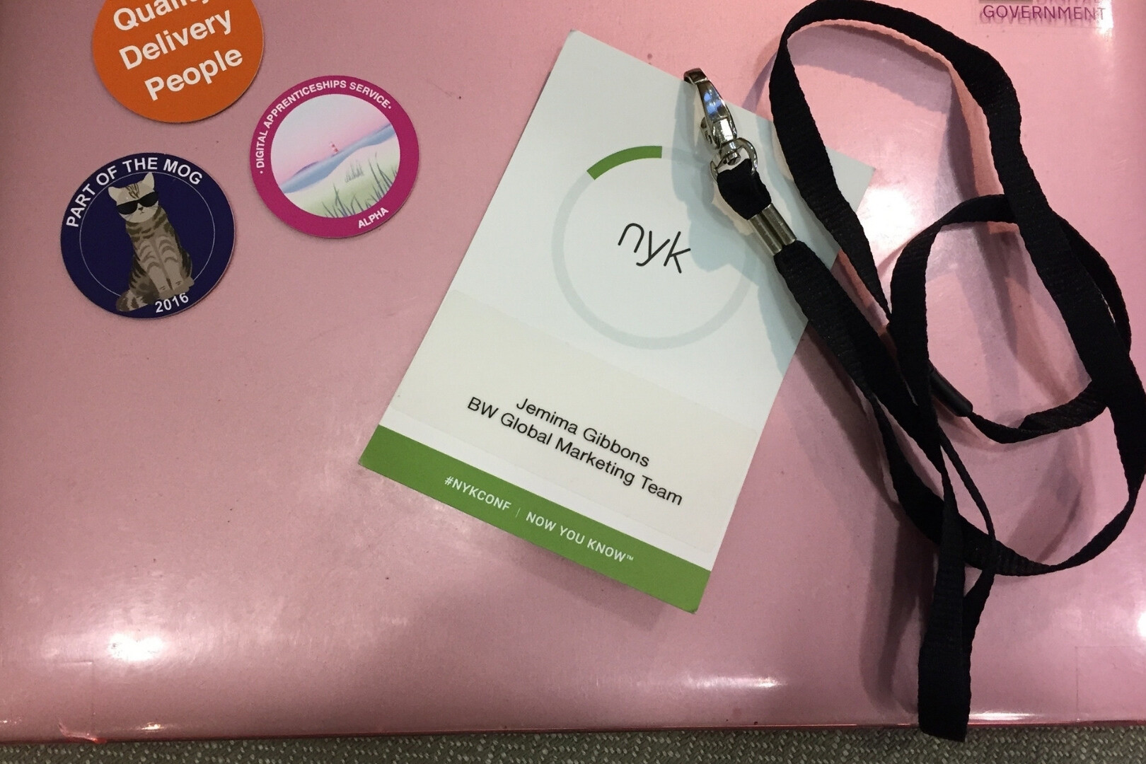 Laptop and lanyard at NYK Europe