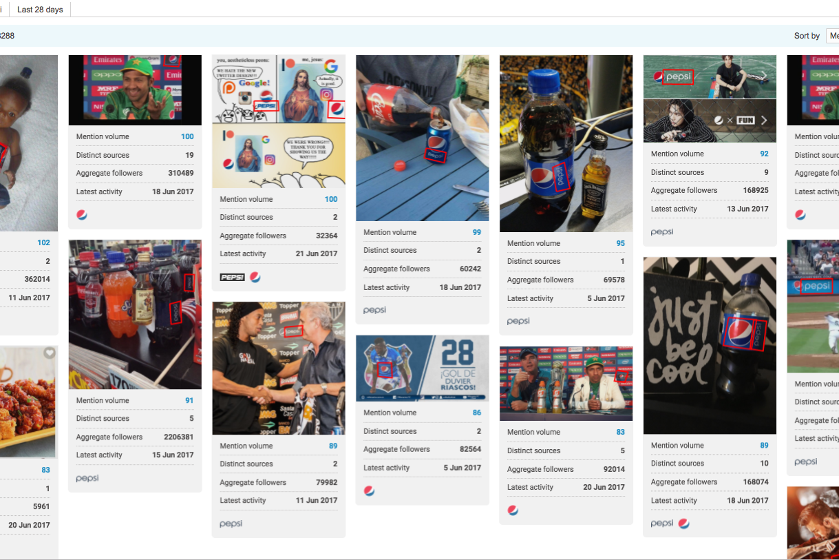 Pepsi image wall in Brandwatch