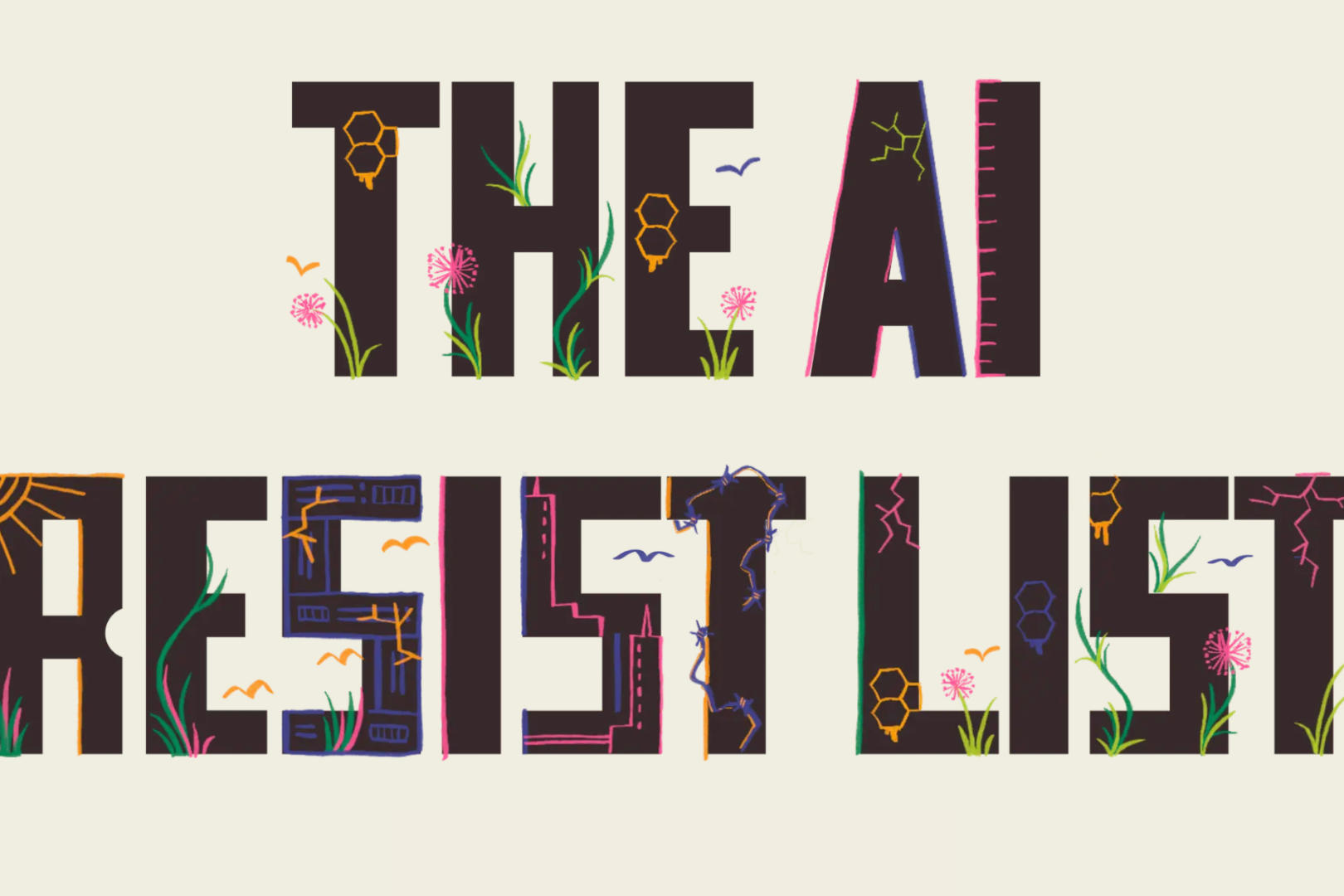 The resist list aims to challenge the dominant AI narrative