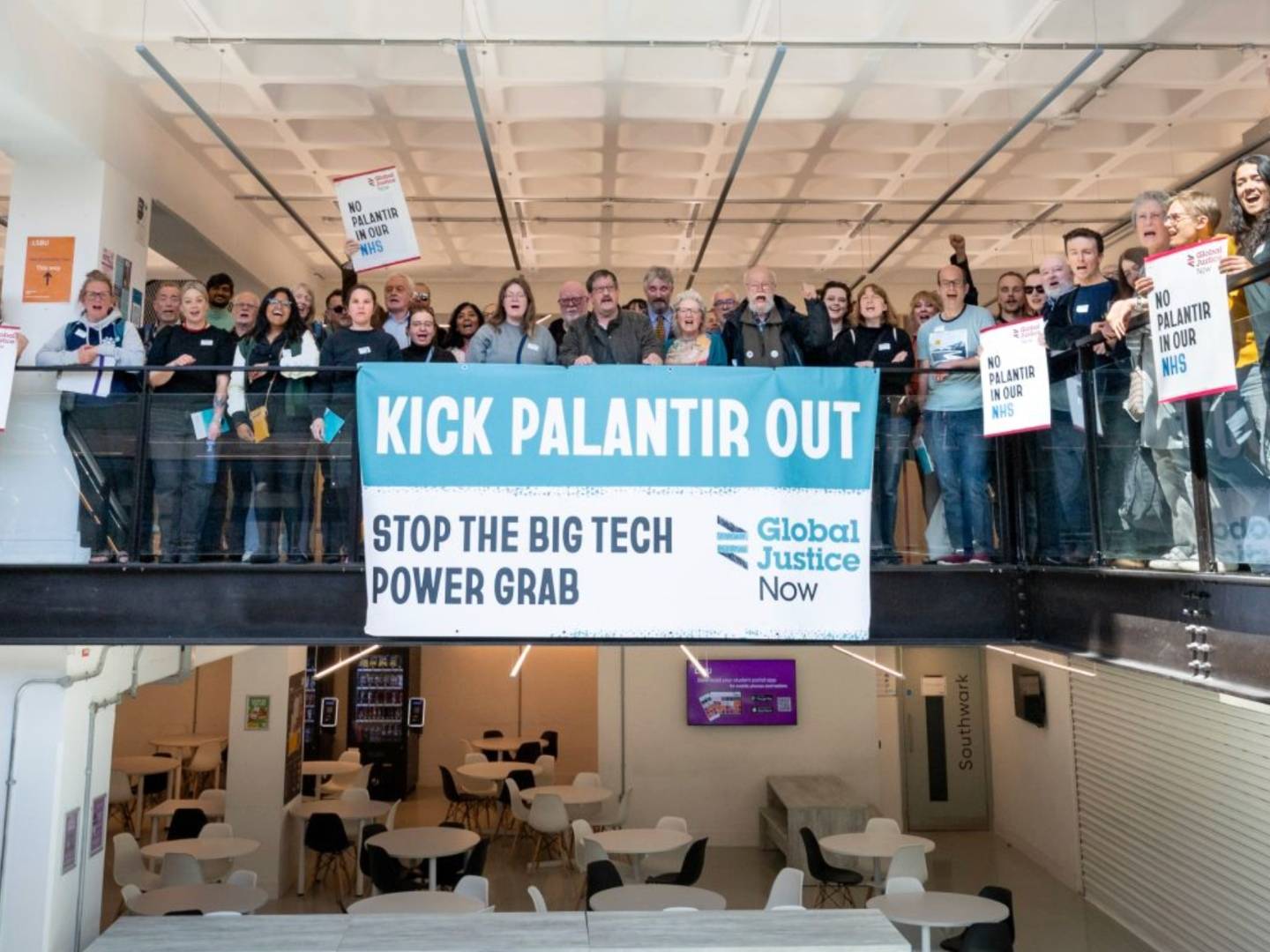 Global Justice Now launches its No Palantir in the NHS campaign - April 2026