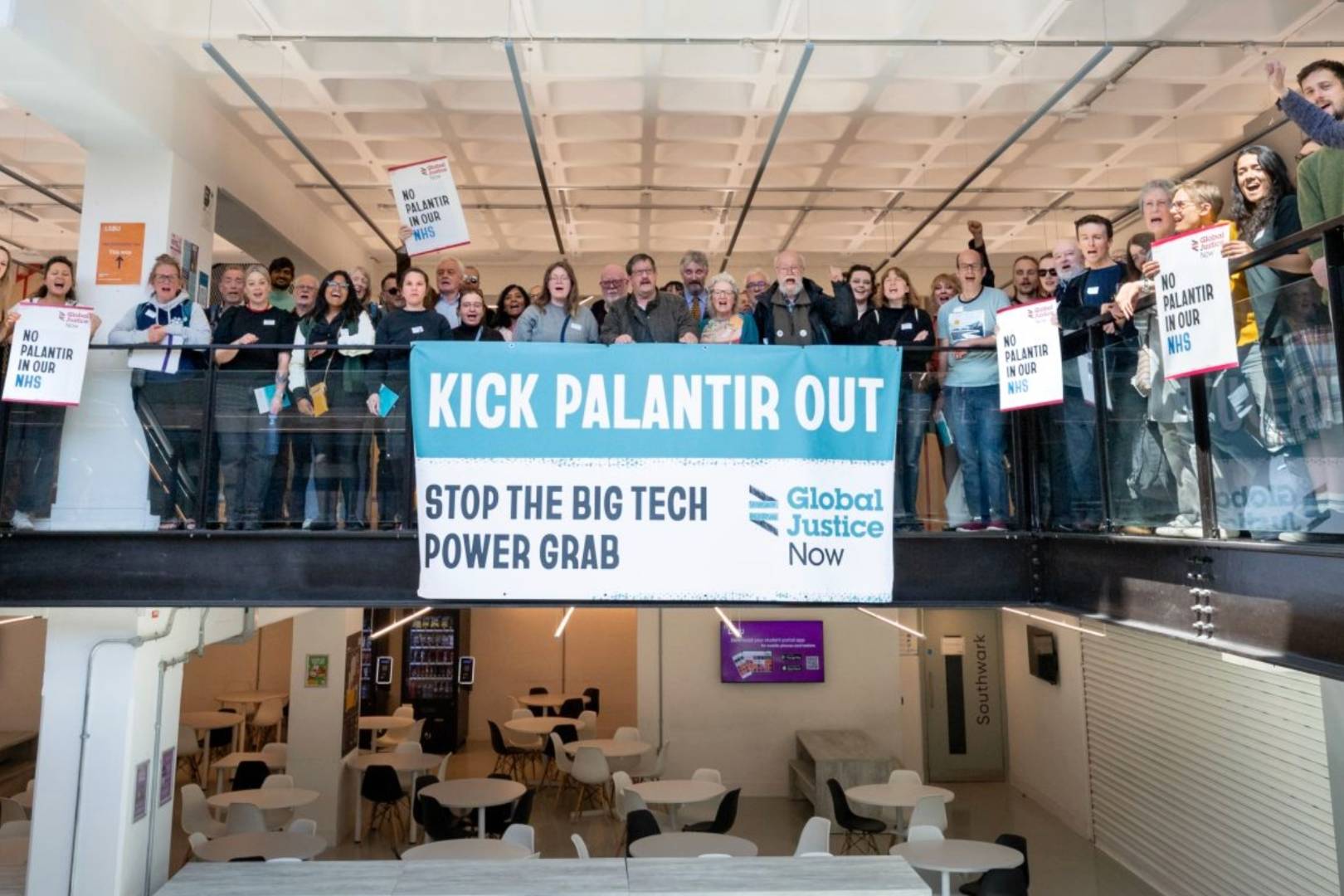 Global Justice Now launches its No Palantir in the NHS campaign - April 2026